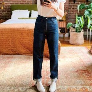 The Way High Jean by Everlane, size 26 regular, dark indigo wash, selvedge